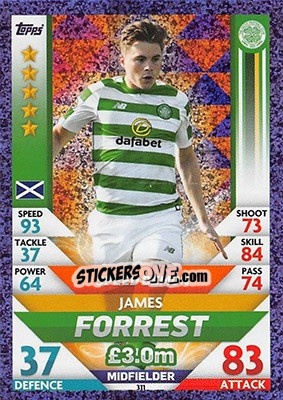 Sticker James Forrest - SPFL 2018-2019. Match Attax n. 311 - Topps