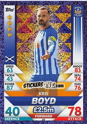 Sticker Kris Boyd - SPFL 2018-2019. Match Attax - Topps