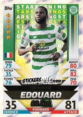 Sticker Odsonne Édouard - SPFL 2018-2019. Match Attax n. 314 - Topps