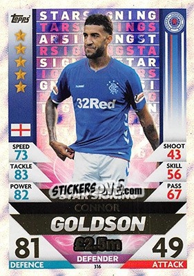 Sticker Connor Goldson - SPFL 2018-2019. Match Attax n. 316 - Topps