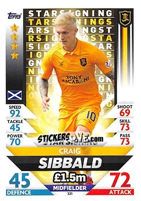 Sticker Craig Sibbald - SPFL 2018-2019. Match Attax n. 321 - Topps