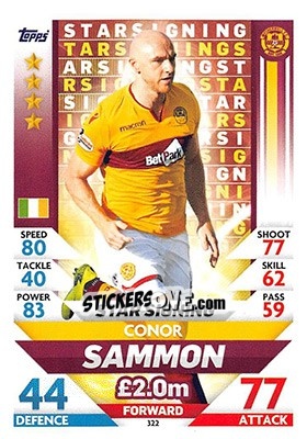 Sticker Conor Sammon - SPFL 2018-2019. Match Attax n. 322 - Topps