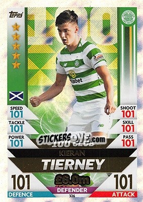 Sticker Kieran Tierney - SPFL 2018-2019. Match Attax n. 326 - Topps