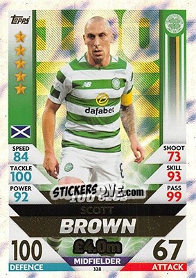 Sticker Scott Brown - SPFL 2018-2019. Match Attax n. 328 - Topps