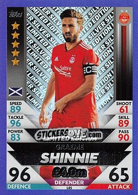 Sticker Graeme Shinnie - SPFL 2018-2019. Match Attax n. LE5 - Topps