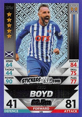 Sticker Kris Boyd - SPFL 2018-2019. Match Attax n. LE6 - Topps