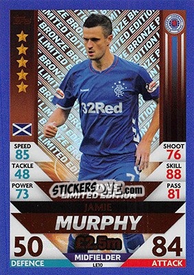 Sticker Jamie Murphy - SPFL 2018-2019. Match Attax n. LE10 - Topps
