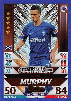 Sticker Jamie Murphy - SPFL 2018-2019. Match Attax - Topps