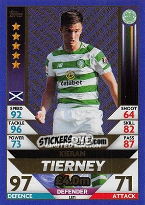 Sticker Kieran Tierney - SPFL 2018-2019. Match Attax n. LE11 - Topps