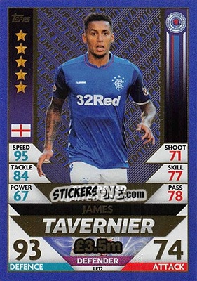Sticker James Tavernier - SPFL 2018-2019. Match Attax n. LE12 - Topps