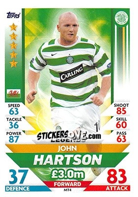 Sticker John Hartson - SPFL 2018-2019. Match Attax n. MT4 - Topps