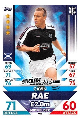 Cromo Gavin Rae - SPFL 2018-2019. Match Attax n. MT5 - Topps