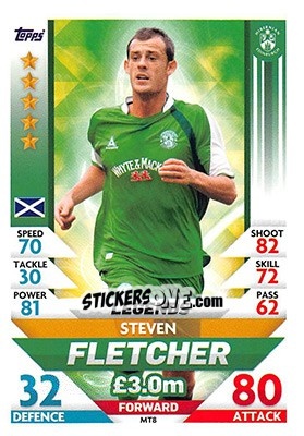 Sticker Steven Fletcher - SPFL 2018-2019. Match Attax n. MT8 - Topps