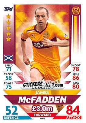 Sticker James McFadden - SPFL 2018-2019. Match Attax n. MT11 - Topps