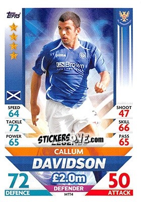 Sticker Callum Davidson - SPFL 2018-2019. Match Attax n. MT14 - Topps