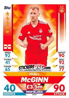 Sticker Niall McGinn - SPFL 2018-2019. Match Attax n. MT17 - Topps