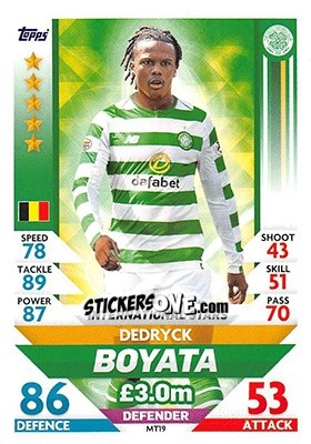 Sticker Dedryck Boyata - SPFL 2018-2019. Match Attax n. MT19 - Topps