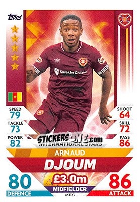 Sticker Arnaud Djoum - SPFL 2018-2019. Match Attax n. MT23 - Topps