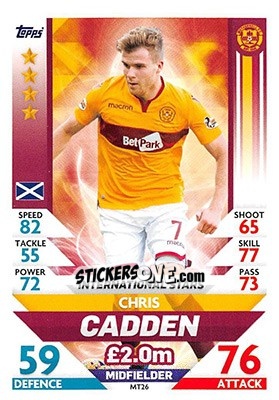 Sticker Chris Cadden - SPFL 2018-2019. Match Attax n. MT26 - Topps