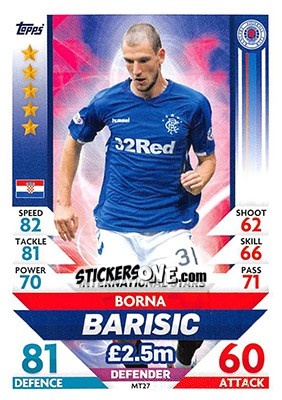Sticker Borna Barišic - SPFL 2018-2019. Match Attax n. MT27 - Topps