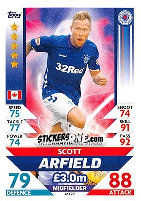Sticker Scott Arfield - SPFL 2018-2019. Match Attax n. MT29 - Topps