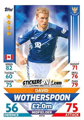 Sticker David Wotherspoon - SPFL 2018-2019. Match Attax n. MT30 - Topps