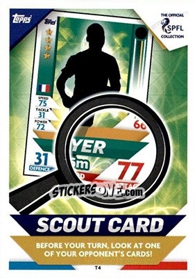 Sticker Scout Card - SPFL 2018-2019. Match Attax n. T4 - Topps
