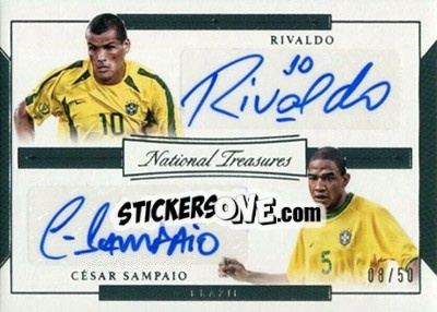 Sticker Cesar Sampaio / Rivaldo - National Treasures Soccer 2018 n. DLS12 - Panini