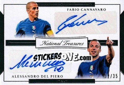 Cromo Alessandro Del Piero / Fabio Cannavaro - National Treasures Soccer 2018 - Panini