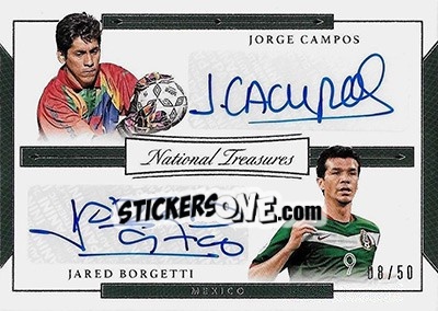 Cromo Jared Borgetti / Jorge Campos - National Treasures Soccer 2018 - Panini