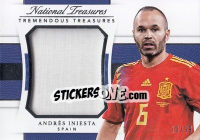 Sticker Andres Iniesta - National Treasures Soccer 2018 - Panini
