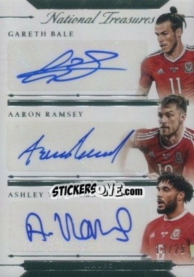 Sticker Aaron Ramsey / Ashley Williams / Gareth Bale - National Treasures Soccer 2018 n. TS8 - Panini