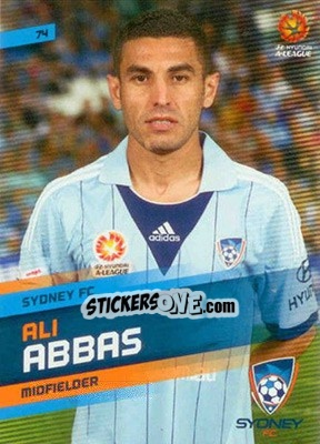 Sticker Ali Abbas - SE Products Australian A-League 2013-2014 - NO EDITOR