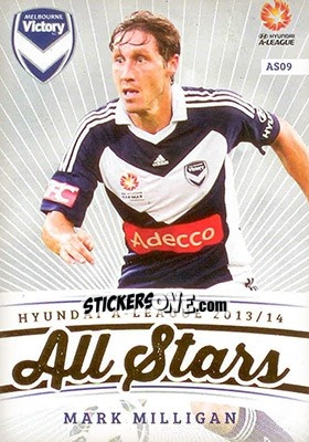 Sticker Mark Milligan - SE Products Australian A-League 2013-2014 - NO EDITOR