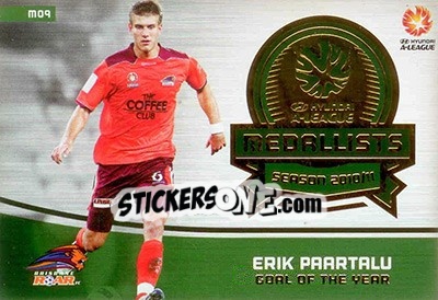 Sticker Erik Paartalu - SE Products Australian A-League 2013-2014 - NO EDITOR