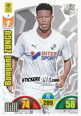 Figurina Bongani Zungu - FOOT 2018-2019. Adrenalyn XL - Panini