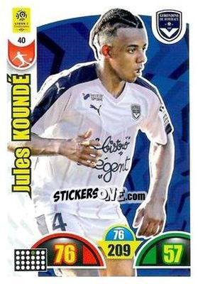 Sticker Jules Koundé - FOOT 2018-2019. Adrenalyn XL n. 40 - Panini