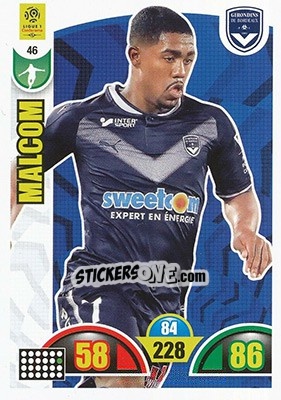 Sticker Malcom - FOOT 2018-2019. Adrenalyn XL n. 46 - Panini