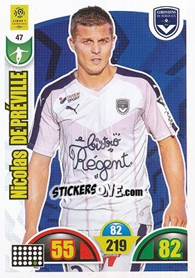 Sticker Nicolas de Préville - FOOT 2018-2019. Adrenalyn XL n. 47 - Panini