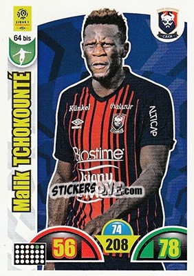 Sticker Malik Tchokounté - FOOT 2018-2019. Adrenalyn XL n. 64bis - Panini