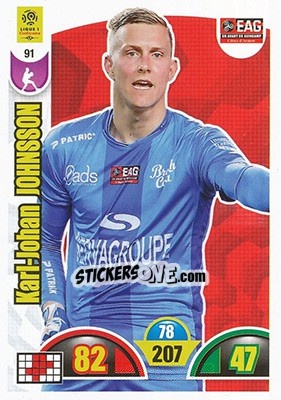 Sticker Karl-Johan Johnsson - FOOT 2018-2019. Adrenalyn XL n. 91 - Panini