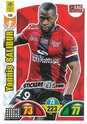 Sticker Yannis Salibur - FOOT 2018-2019. Adrenalyn XL n. 105 - Panini