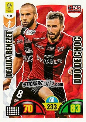 Sticker Lucas Deaux / Nicolas Benezet - FOOT 2018-2019. Adrenalyn XL - Panini