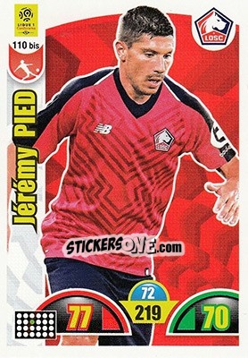Sticker Jeremy Pied - FOOT 2018-2019. Adrenalyn XL n. 110bis - Panini