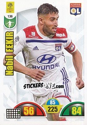 Sticker Nabil Fekir - FOOT 2018-2019. Adrenalyn XL n. 136 - Panini