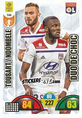 Sticker Tanguy Ndombele / Lucas Tousart - FOOT 2018-2019. Adrenalyn XL n. 144 - Panini