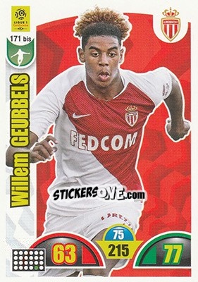 Sticker Willem Geubbels - FOOT 2018-2019. Adrenalyn XL n. 171bis - Panini
