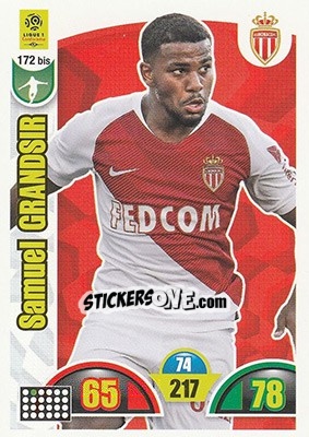 Sticker Samuel Grandsir - FOOT 2018-2019. Adrenalyn XL n. 172bis - Panini