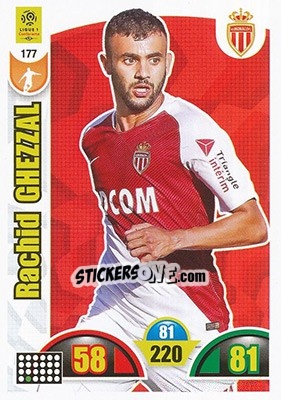 Sticker Rachid Ghezzal - FOOT 2018-2019. Adrenalyn XL n. 177 - Panini