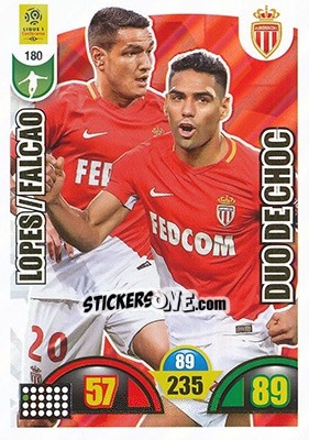 Sticker Rony Lopes / Radamel Falcao - FOOT 2018-2019. Adrenalyn XL n. 180 - Panini